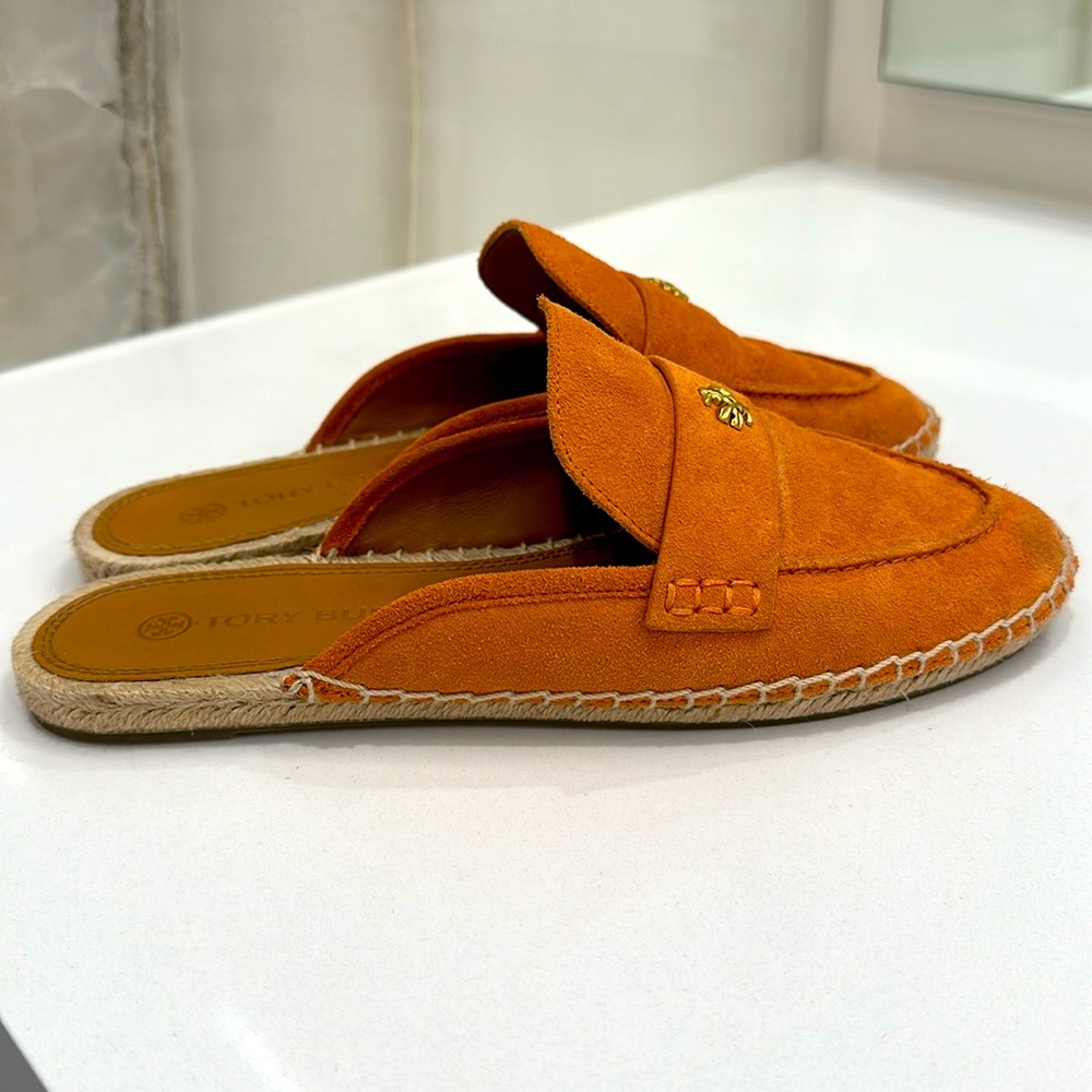 Tory Burch orange espadrilles - backless size 8.5